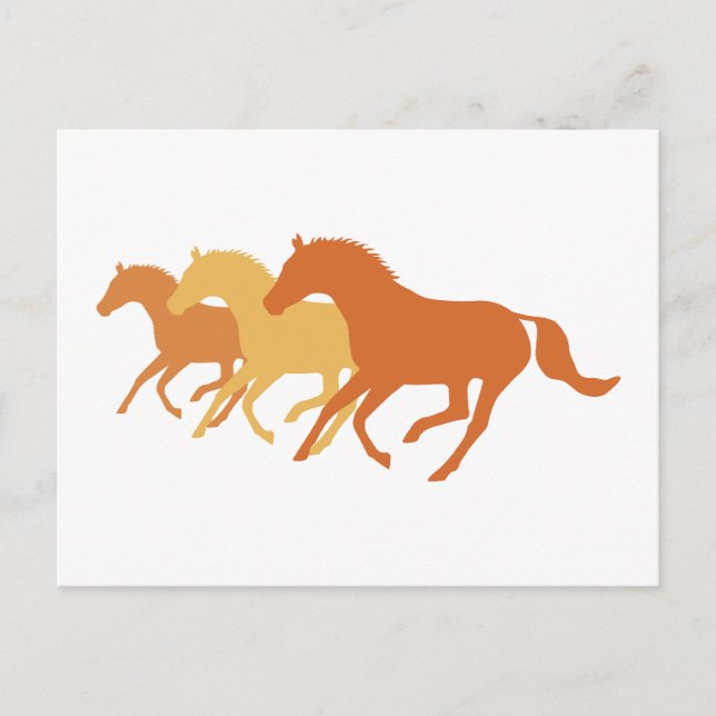 Cartão Postal Cavalo Correndo (Laranja) (Frente)