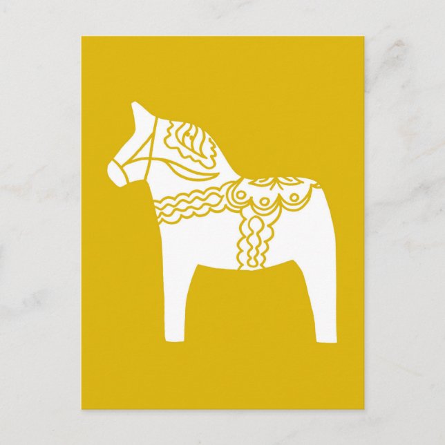 Cartão Postal Cavalo Dala Amarelo (Frente)