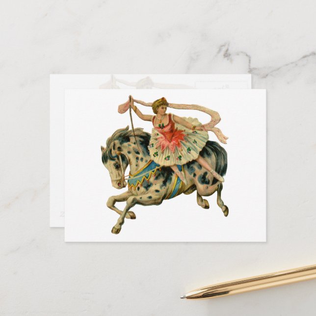 Cartão Postal Cavalo de Circo e Dançarina (Frente/Verso In Situ)