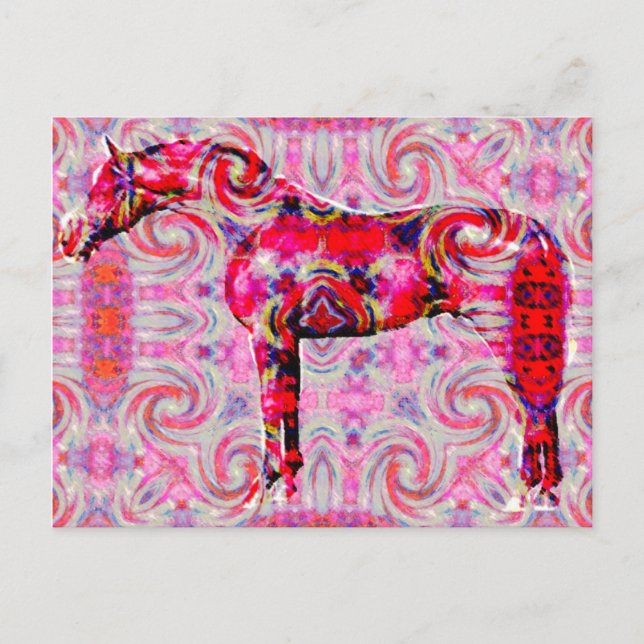 Cartão Postal cavalo de cor diferente (Frente)