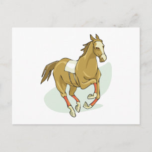 Cartão Postal Cavalo de Corridas de Cavalo Raça Galinhas Trocas 
