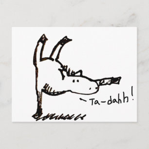 Cartão Postal Cavalo De Desenho Animado Engraçado Pônei Tah Dah!