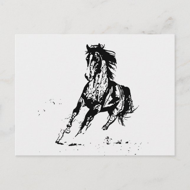 Cartão Postal Cavalo de Desenho em Quadrinhos (Frente)