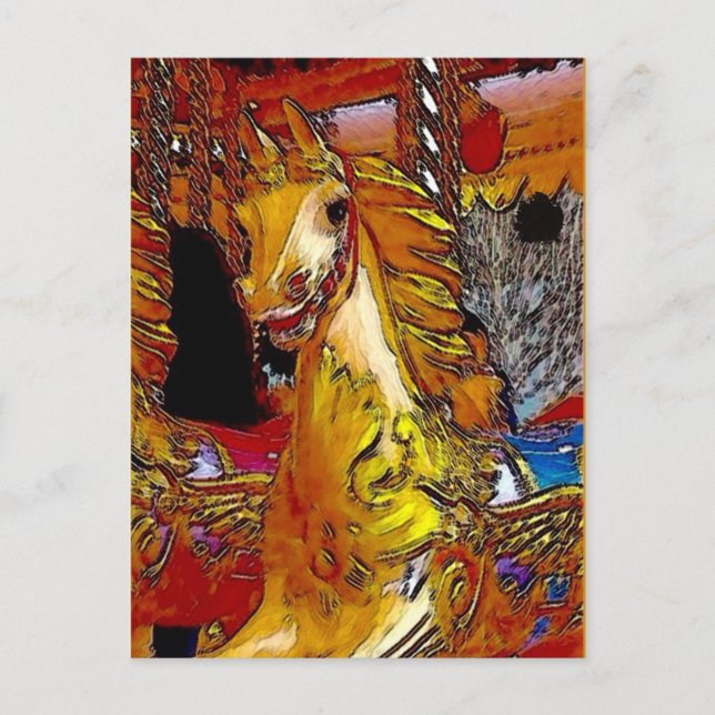 Cartão Postal Cavalo de Fairground (Frente)