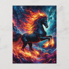 Cartão Postal Cavalo de Fogo da Galáxia Ano Novo Chinês 2026