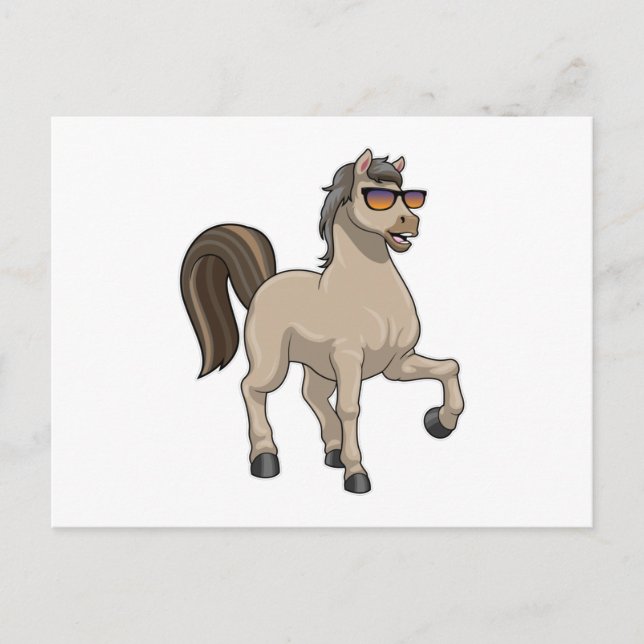 Cartão Postal Cavalo de Óculos de Sol (Frente)