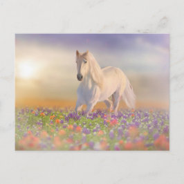 Cartão Postal Cavalo de sonho correndo pelas flores