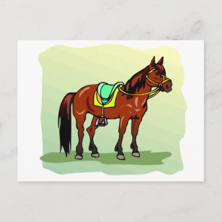 Cartão Postal Cavalo de Tema Equino do Cavalo de Corrida Inativa