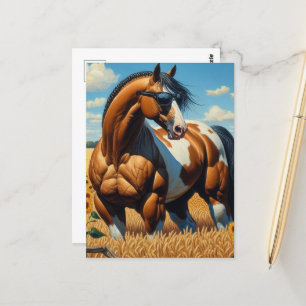 Cartão Postal Cavalo de Tinta com Óculos de Sol