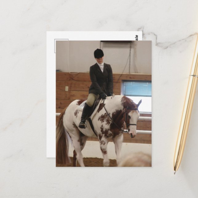 Cartão Postal Cavalo de Tinta em um Show de Cavalos (Frente/Verso In Situ)