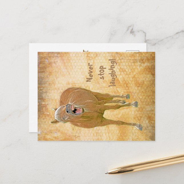 Cartão Postal Cavalo divertido - Cartão-postal (Frente/Verso In Situ)