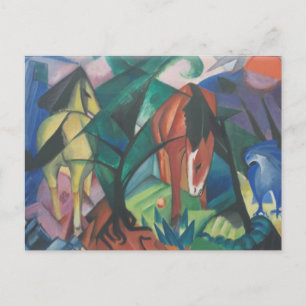 Cartão Postal Cavalo e Águia por Franz Marc, Arte Cubista Vintag
