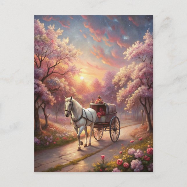 Cartão Postal Cavalo e carrinho (Frente)