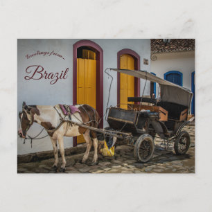 Cartão Postal Cavalo e Carruagem no Brasil