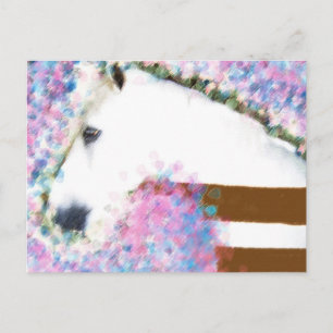 Cartão Postal Cavalo & Floral