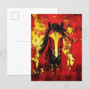 Cartão Postal Cavalo Majestoso - Espírito Fiery em Dourado e Ver