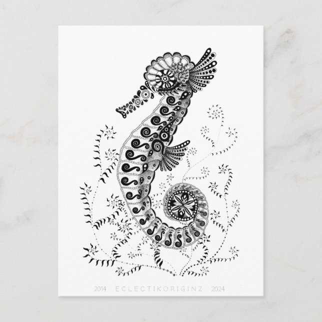 Cartão Postal Cavalo-marinho 10 Anos (Frente)