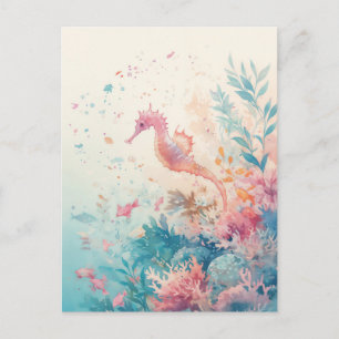 Cartão Postal Cavalo-Marinho Caprichoso em Aquarela Recife de Co