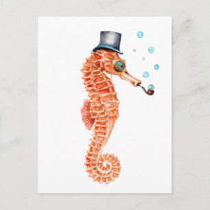 Cartão Postal Cavalo-marinho Steampunk