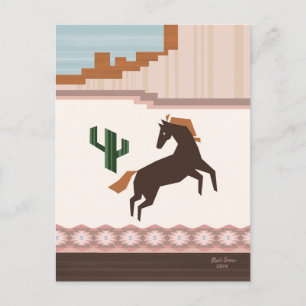 Cartão Postal Cavalo Marrom Selvagem do Sudoeste