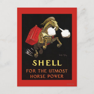 Cartão Postal Cavalo Mecânico com Shell Oil