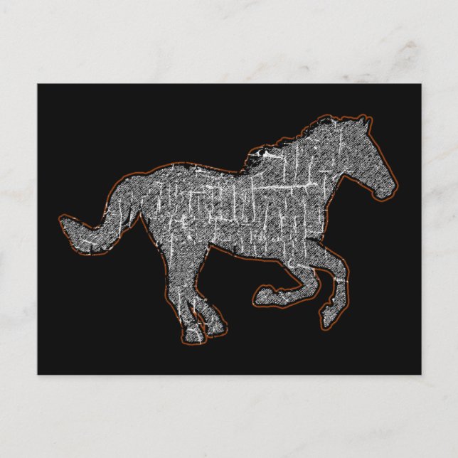 Cartão Postal cavalo negro (Frente)