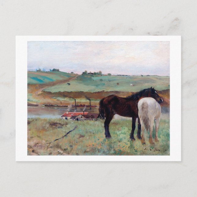 Cartão Postal Cavalo num Prado, Edgar Degas (Frente)