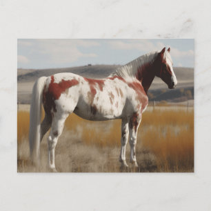 Cartão Postal Cavalo Pinto Mustang