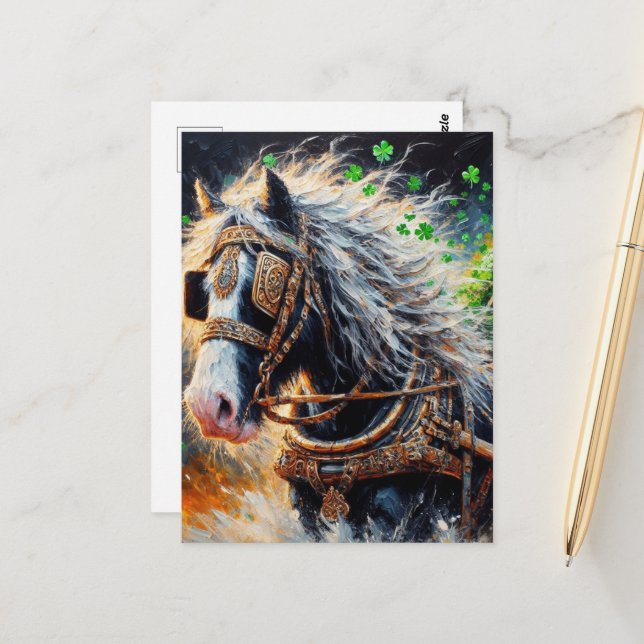 Cartão Postal Cavalo Puxando uma Carga de Camrochas (Frente/Verso In Situ)