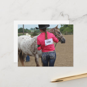 Cartão Postal Cavalo Show Pônei de Spotted da América 234