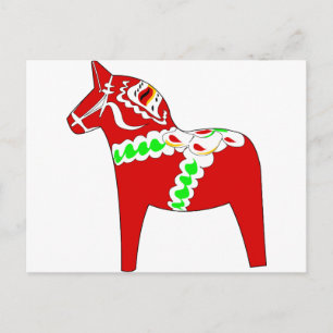 Cartão Postal Cavalo Vermelho Dalarna
