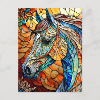 Cartão Postal Cavalo Vibrante de Vidro Estampado 25