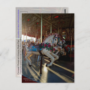Cartão Postal Cavalos Carrossel Coloridos / Carnaval /