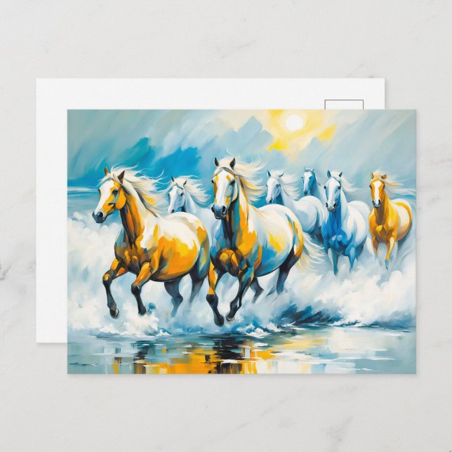Cartão Postal Cavalos De Castanheiro Que Atravessam O Mar Negro (Frente/Verso)
