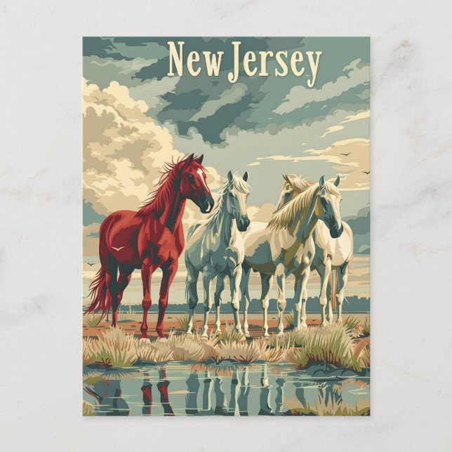 Cartão Postal Cavalos de Nova Jersey (Frente)