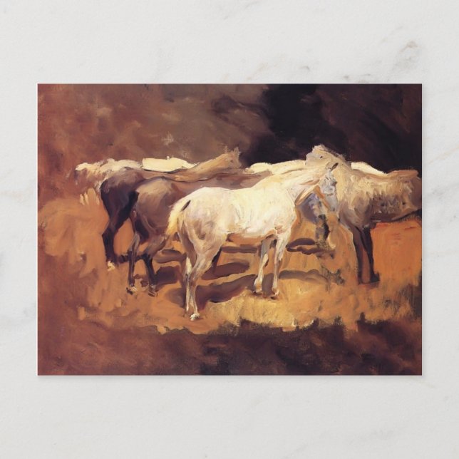 Cartão Postal Cavalos de Sargent- do cantor de John em Palma (Frente)
