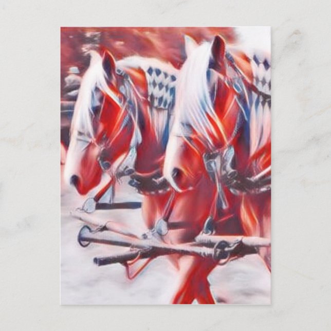 Cartão Postal Cavalos de trabalho (Frente)