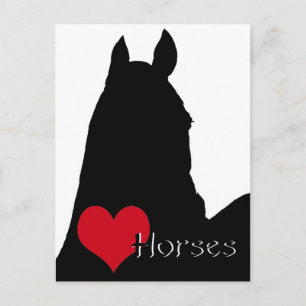Cartão Postal Cavalos do Coração I (fundo branco)