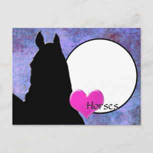 Cartão Postal Cavalos do Coração I (roxo)