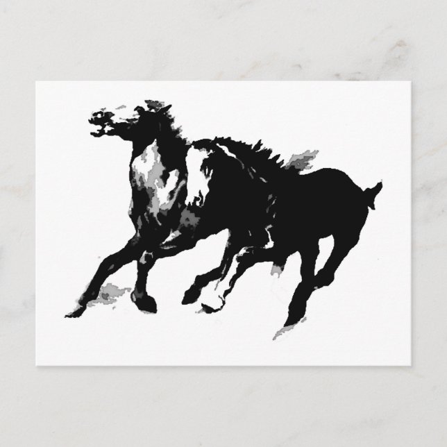 Cartão Postal Cavalos em Execução (Frente)