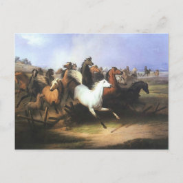 Cartão Postal Cavalos em Execução de Arte Clássica