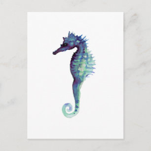 Cartão Postal Cavalos marinhos oceânicos náuticos do design az