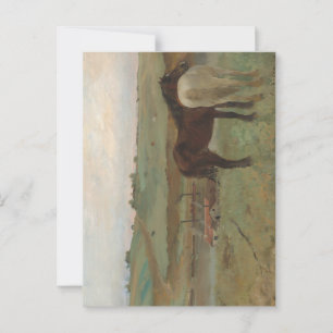 Cartão Postal Cavalos num Prado, Pintura a Petróleo, Edgar Degas