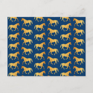 Cartão Postal Cavalos ouros
