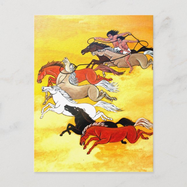 Cartão Postal Cavalos selvagens (Frente)