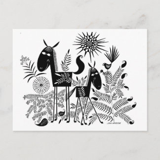 Cartão Postal Cavalos Sorridentes