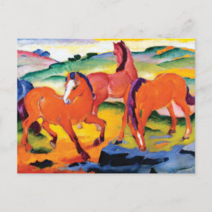 Cartão Postal Cavalos Vermelhos de Franz Marc