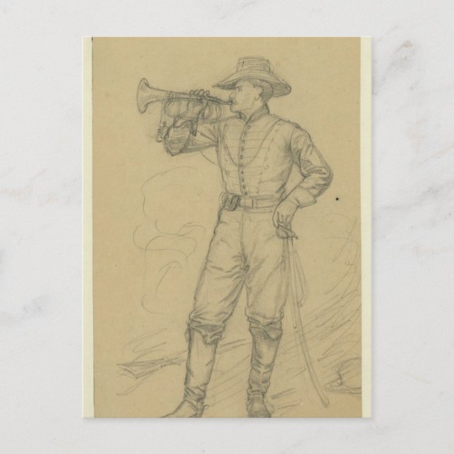 Cartão Postal Cavalry Bugler (Frente)