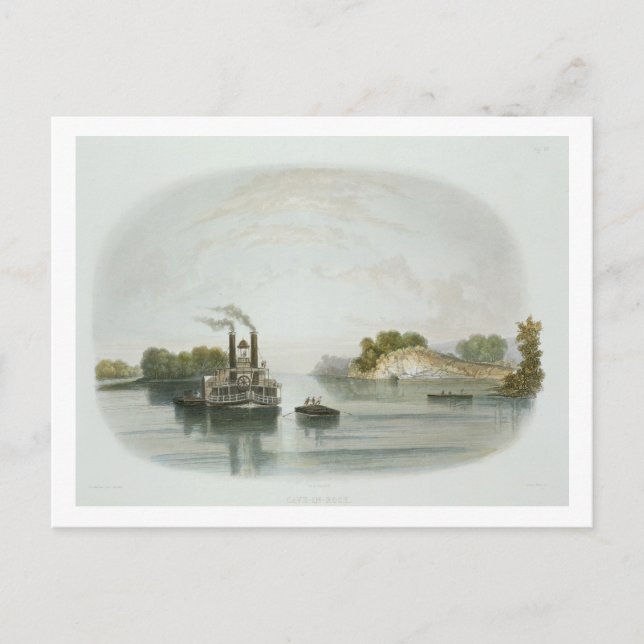 Cartão Postal Cave-in-Rock, vista no Ohio, placa 7 de Volum (Frente)