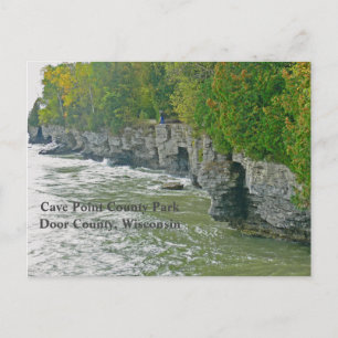 CARTÃO POSTAL "CAVE POINT COUNTY PARK" / BELA DOOR COUNTY